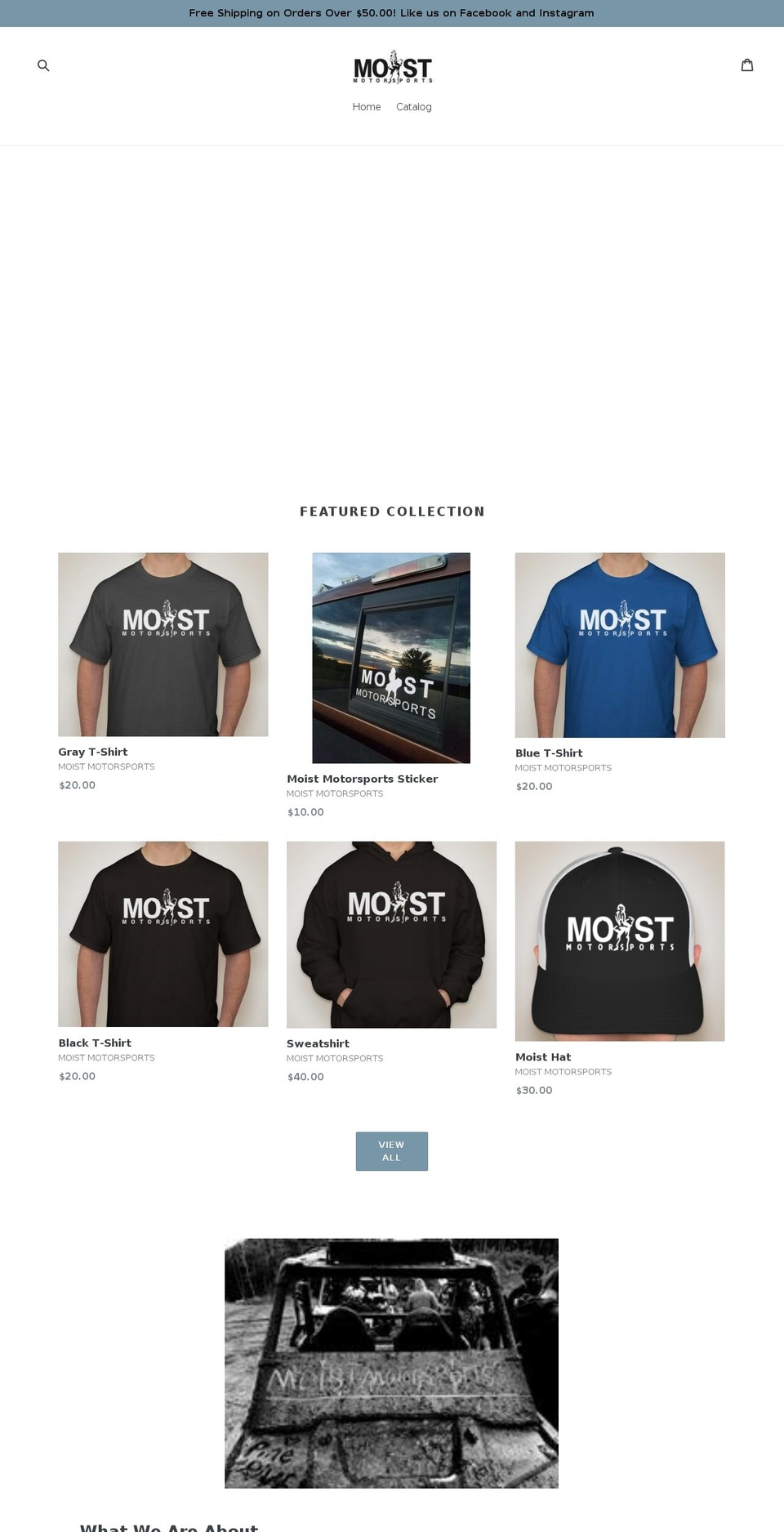 moistmotorsports.com — Shopify storefront screenshot