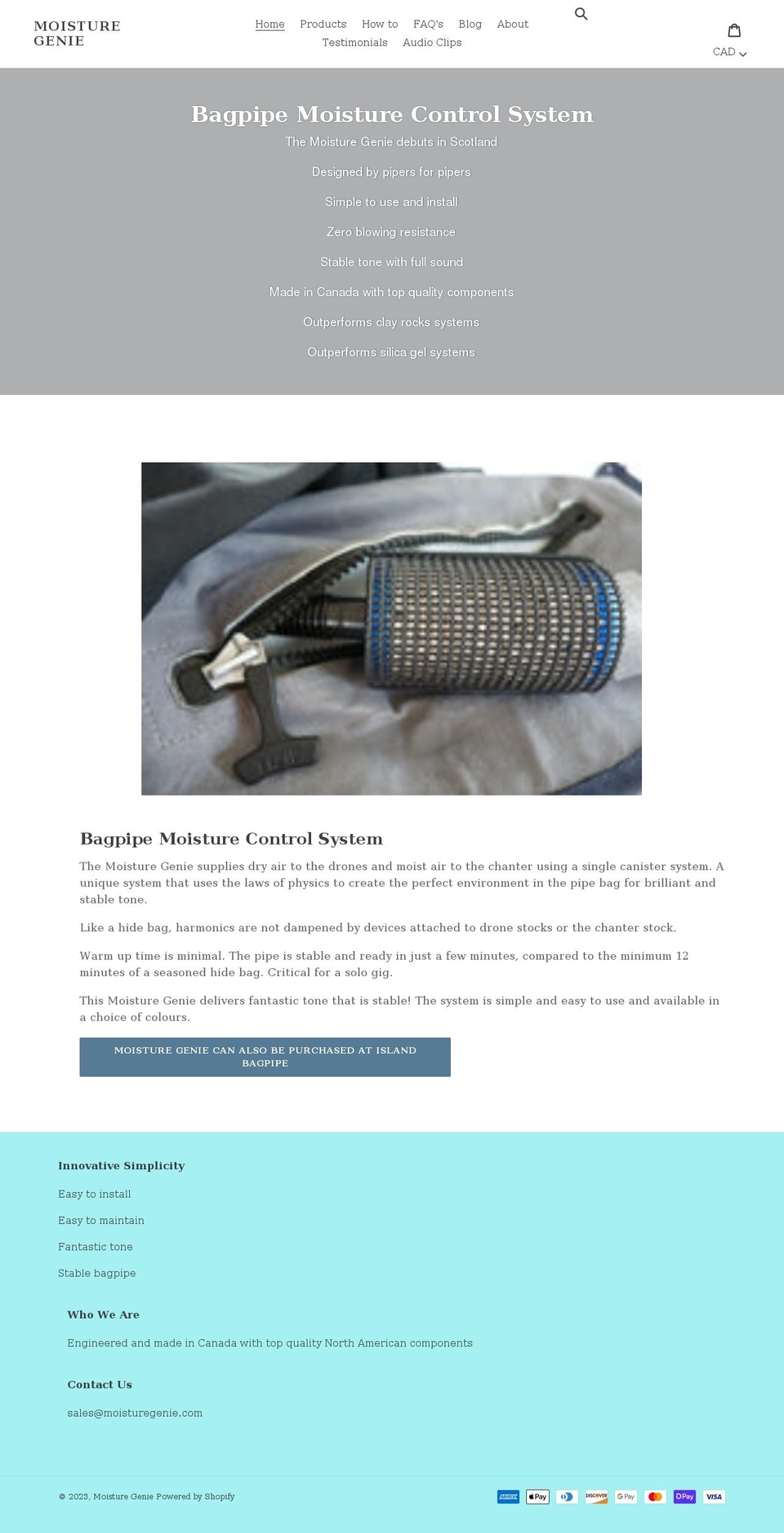 moisturegenie.com shopify website screenshot