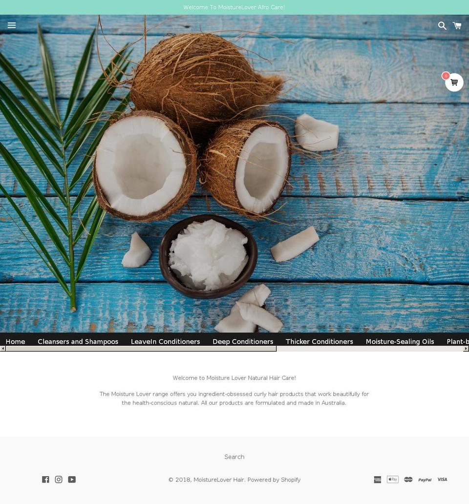 moistureloverhair.com — Shopify storefront screenshot