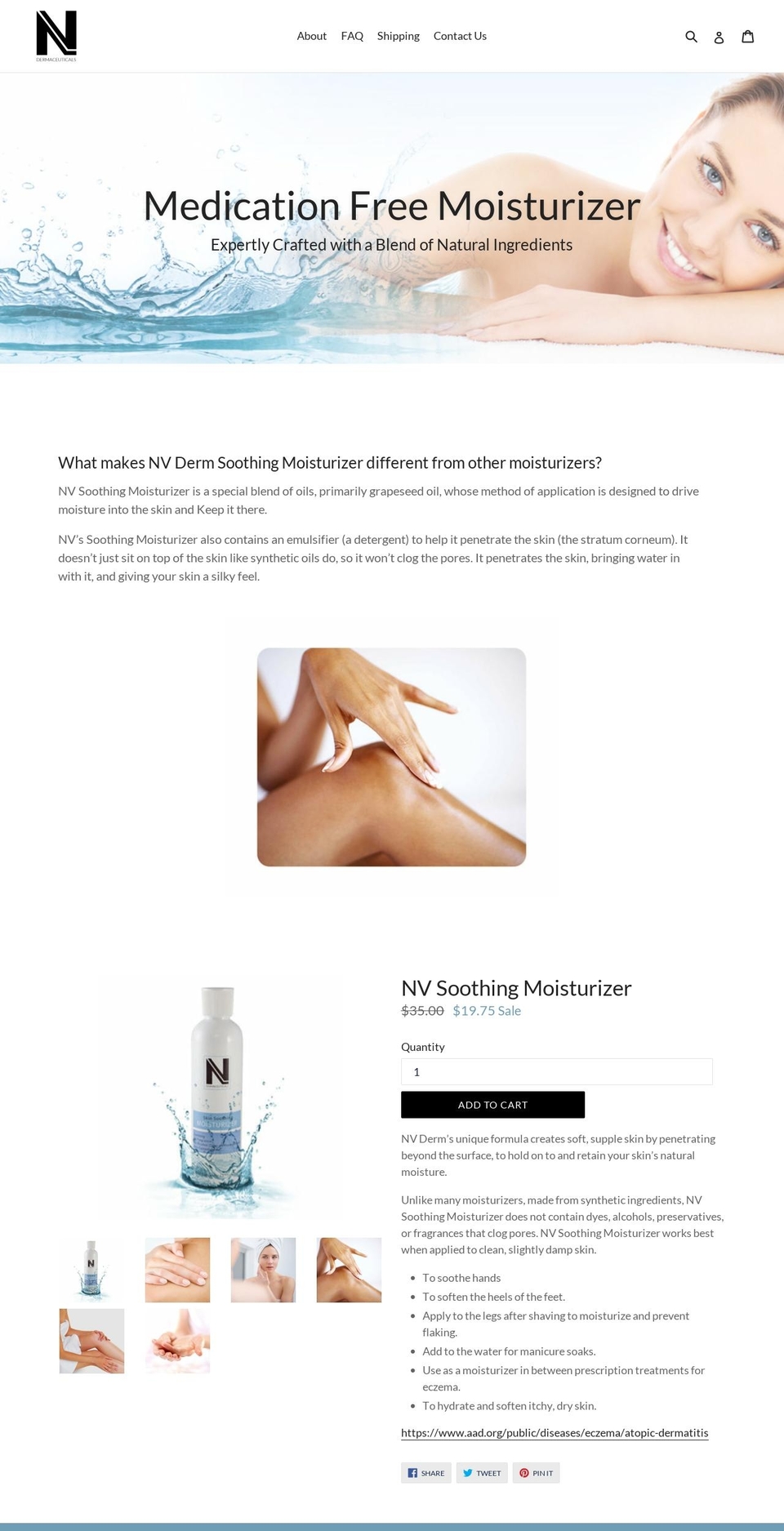 moistureriser.com — Shopify storefront screenshot