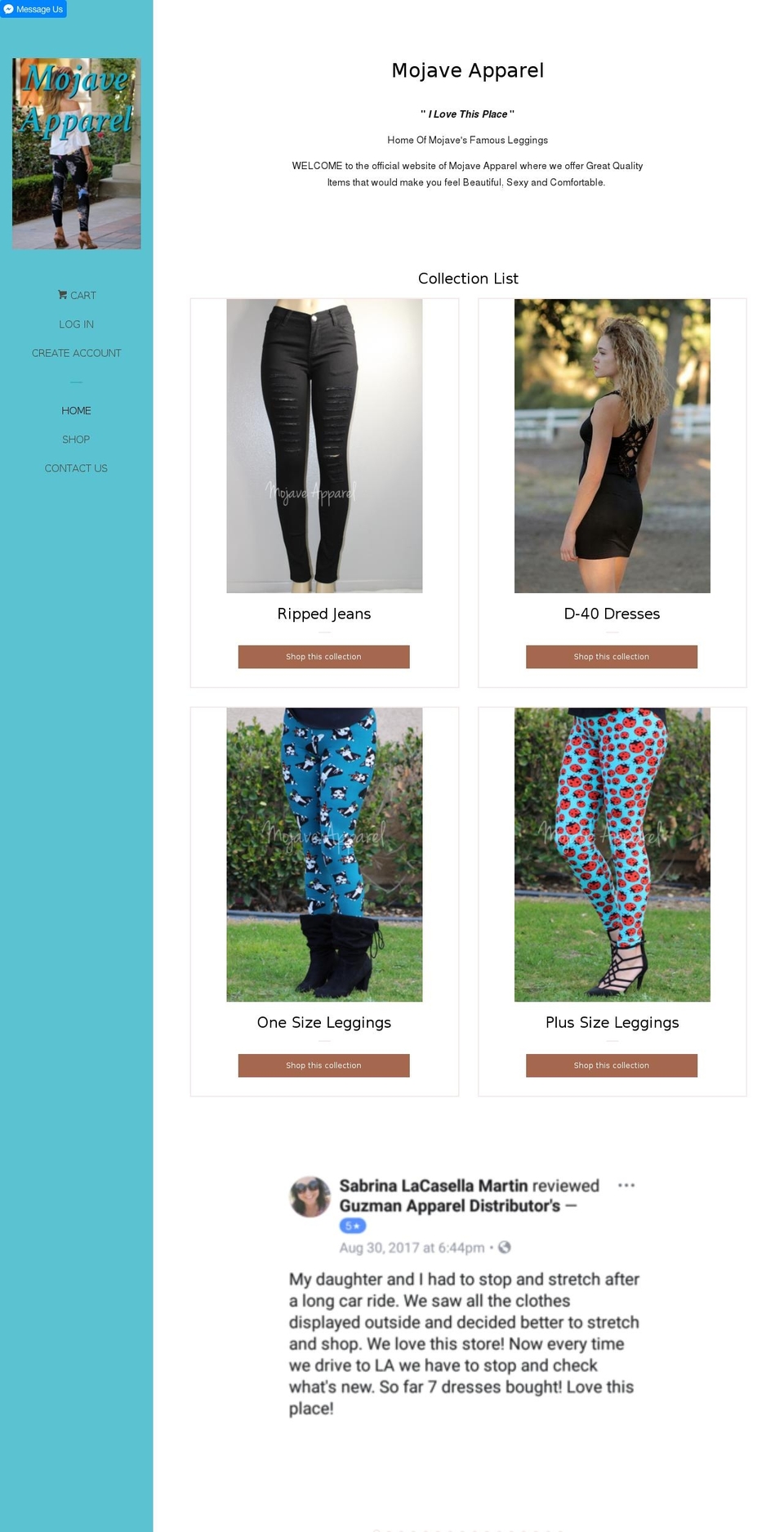 mojaveapparel.com shopify website screenshot