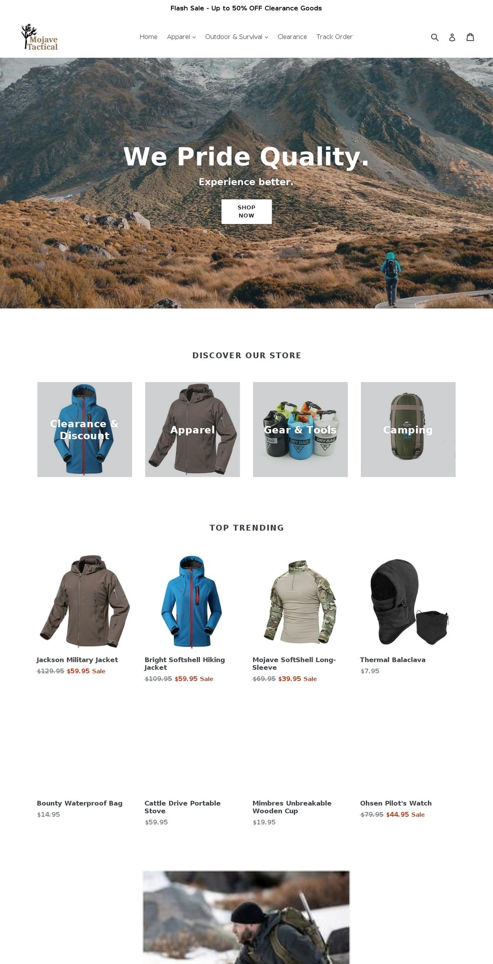 mojavetactical.com — Shopify storefront screenshot