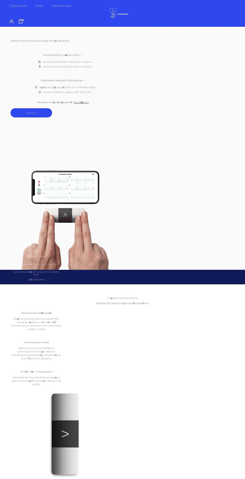 mojkardiolog.pl shopify website screenshot