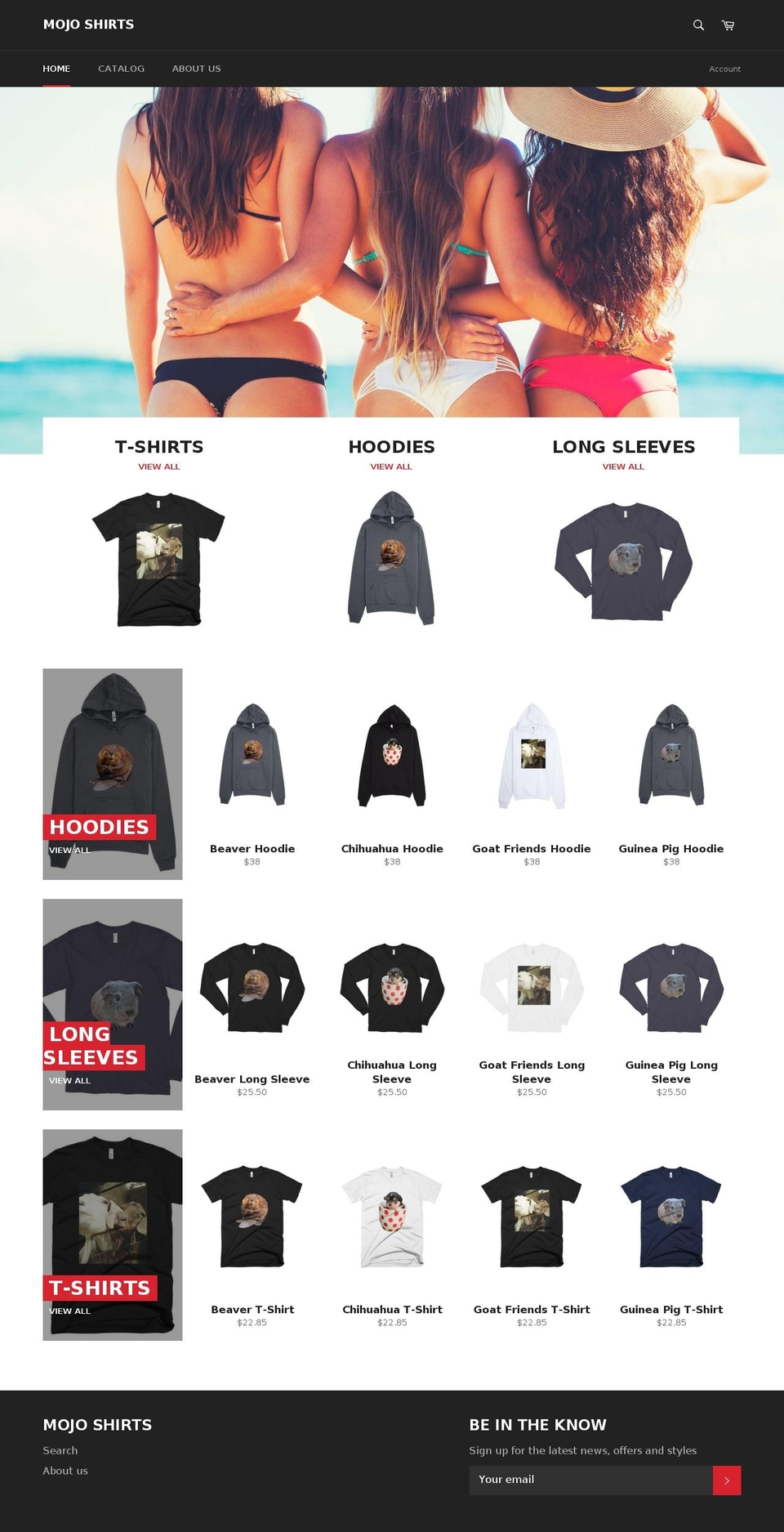 mojo-shirts.com shopify website screenshot