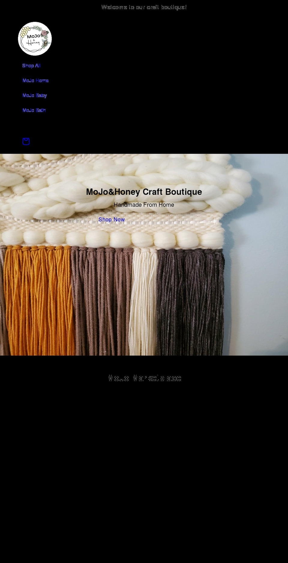 mojoandhoney.net shopify website screenshot