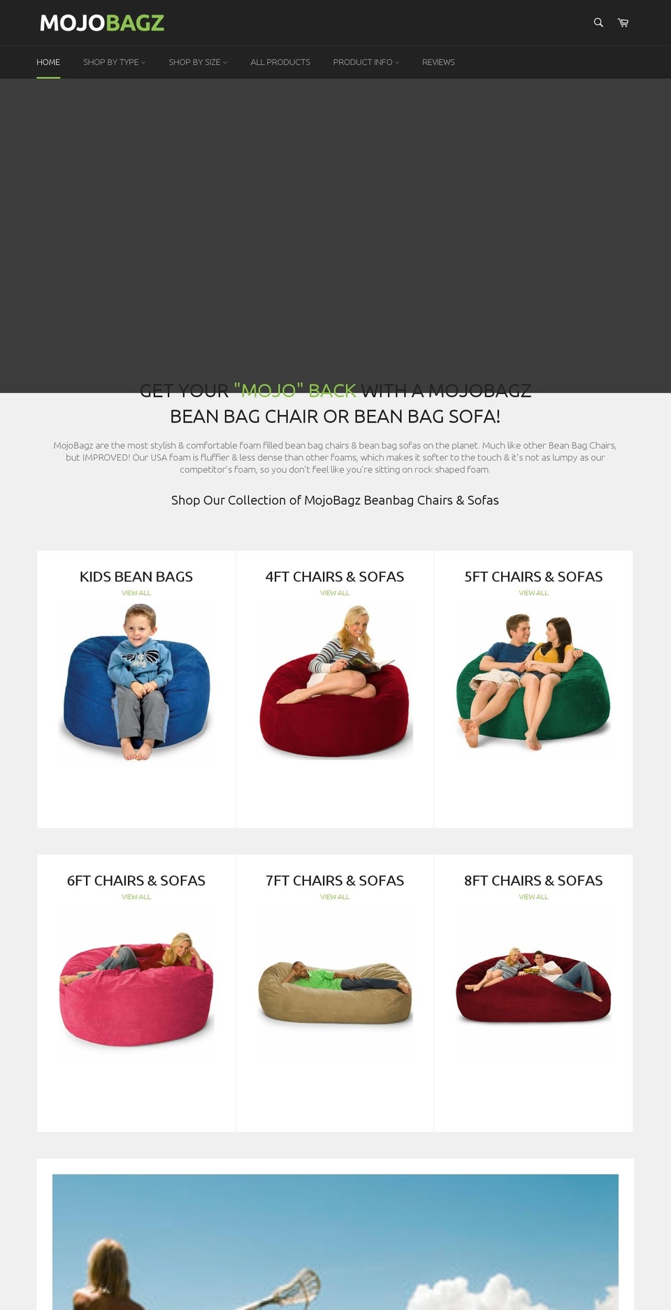 mojobagz.com shopify website screenshot