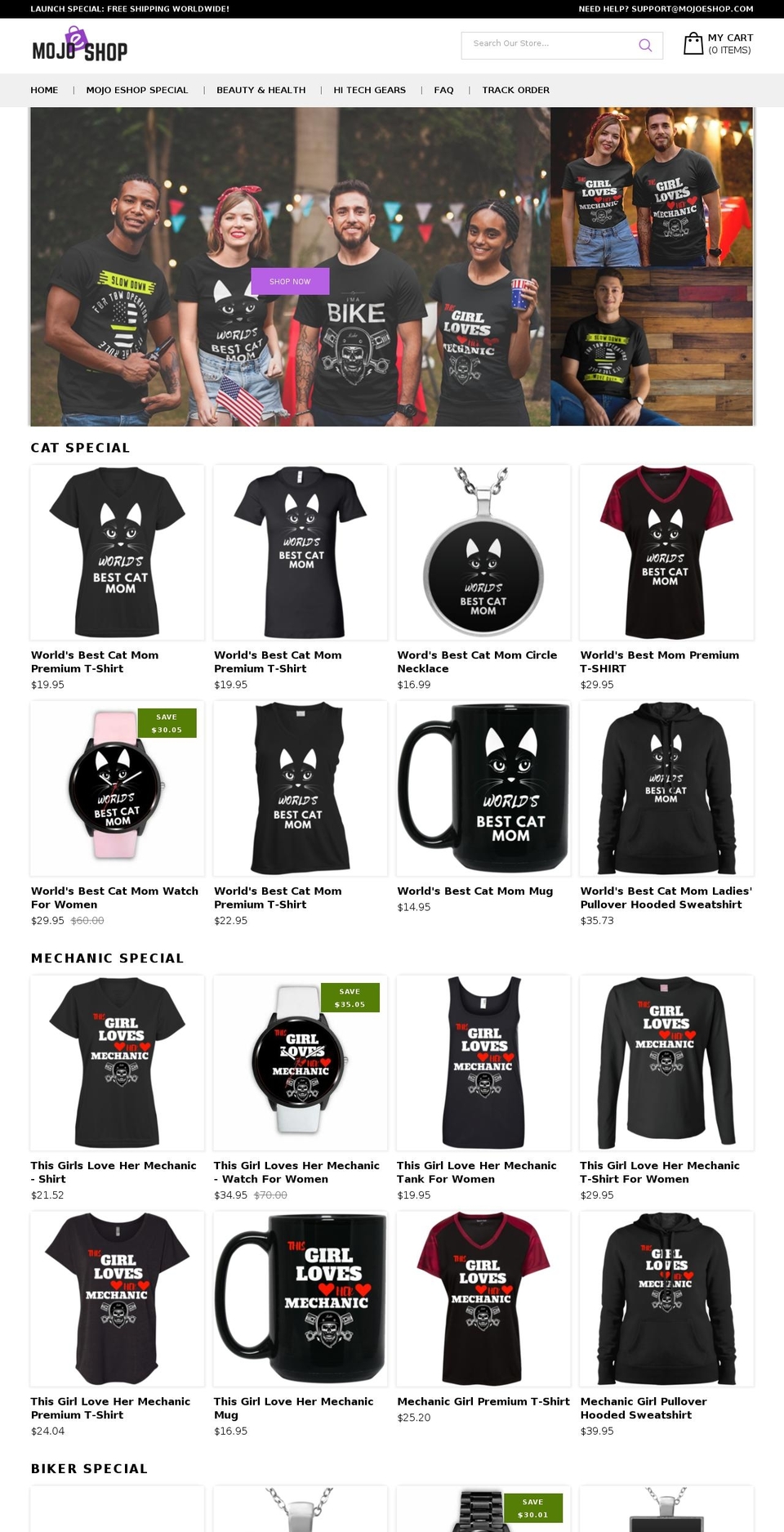 mojoeshop.com — Shopify storefront screenshot