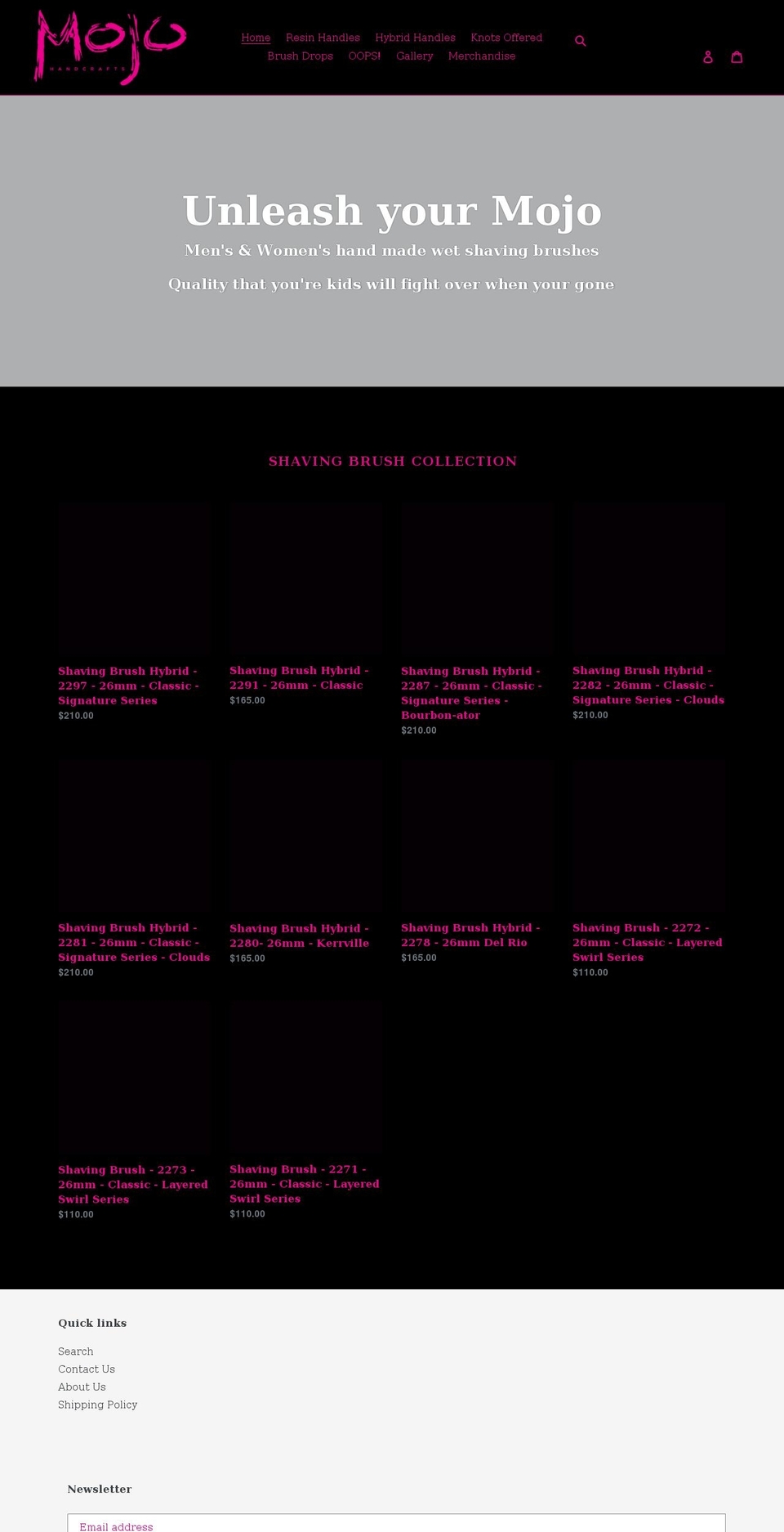 mojohandcrafts.com shopify website screenshot