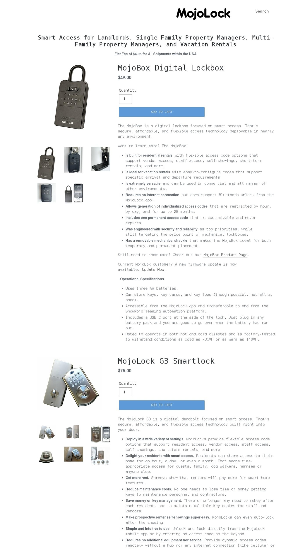 mojolock.com shopify website screenshot