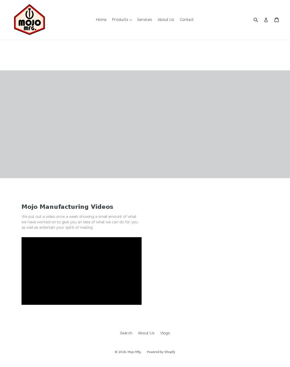 mojomanufacturing.com — Shopify storefront screenshot