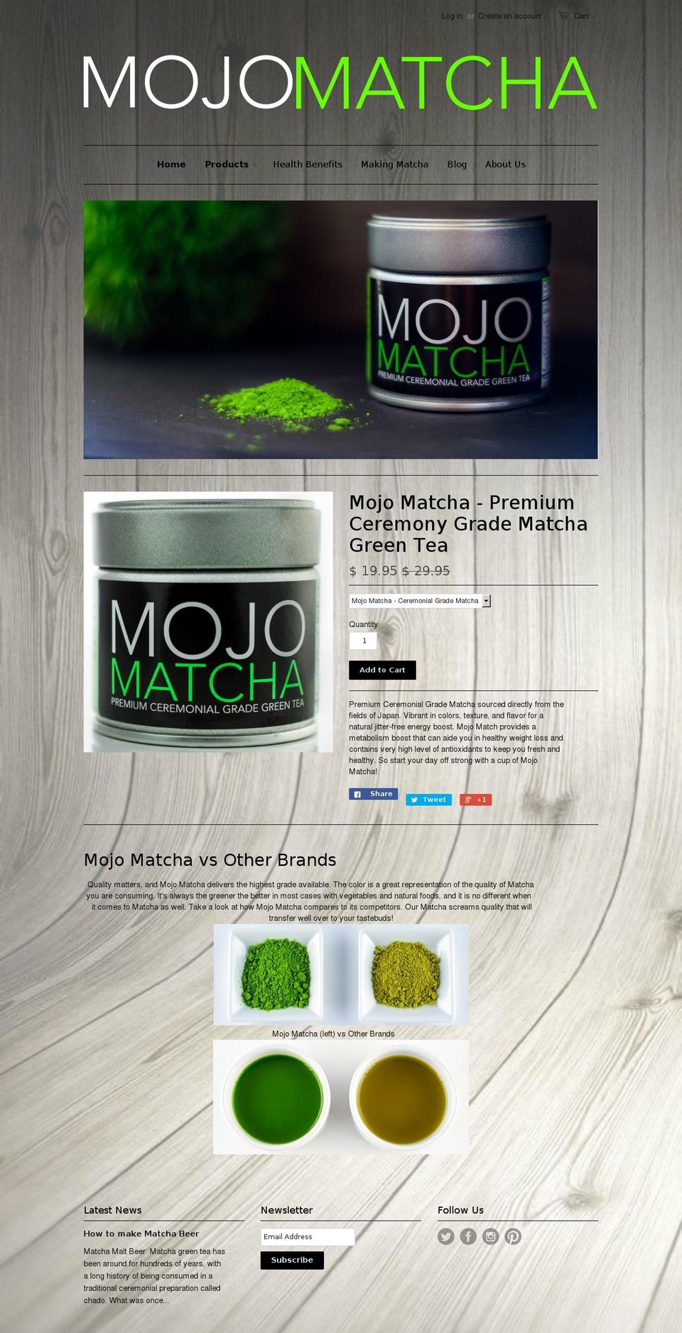 mojomatcha.com — Shopify storefront screenshot
