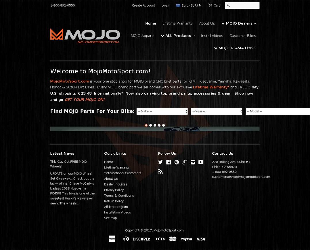 momentum Shopify theme site example mojomotosport.com