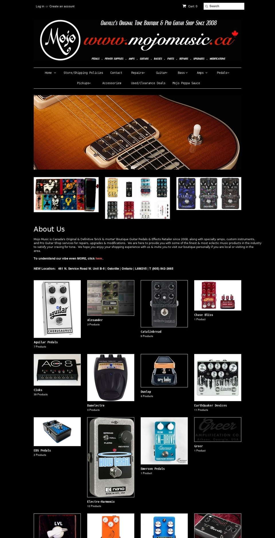 mojomusiconline.ca shopify website screenshot