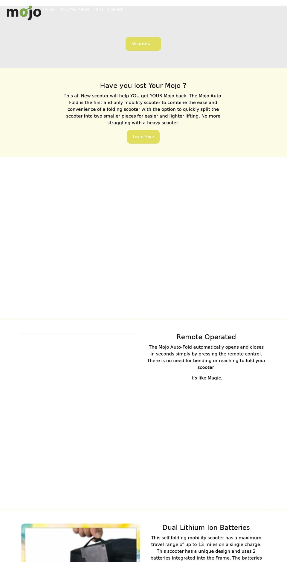 mojoscooter.com shopify website screenshot