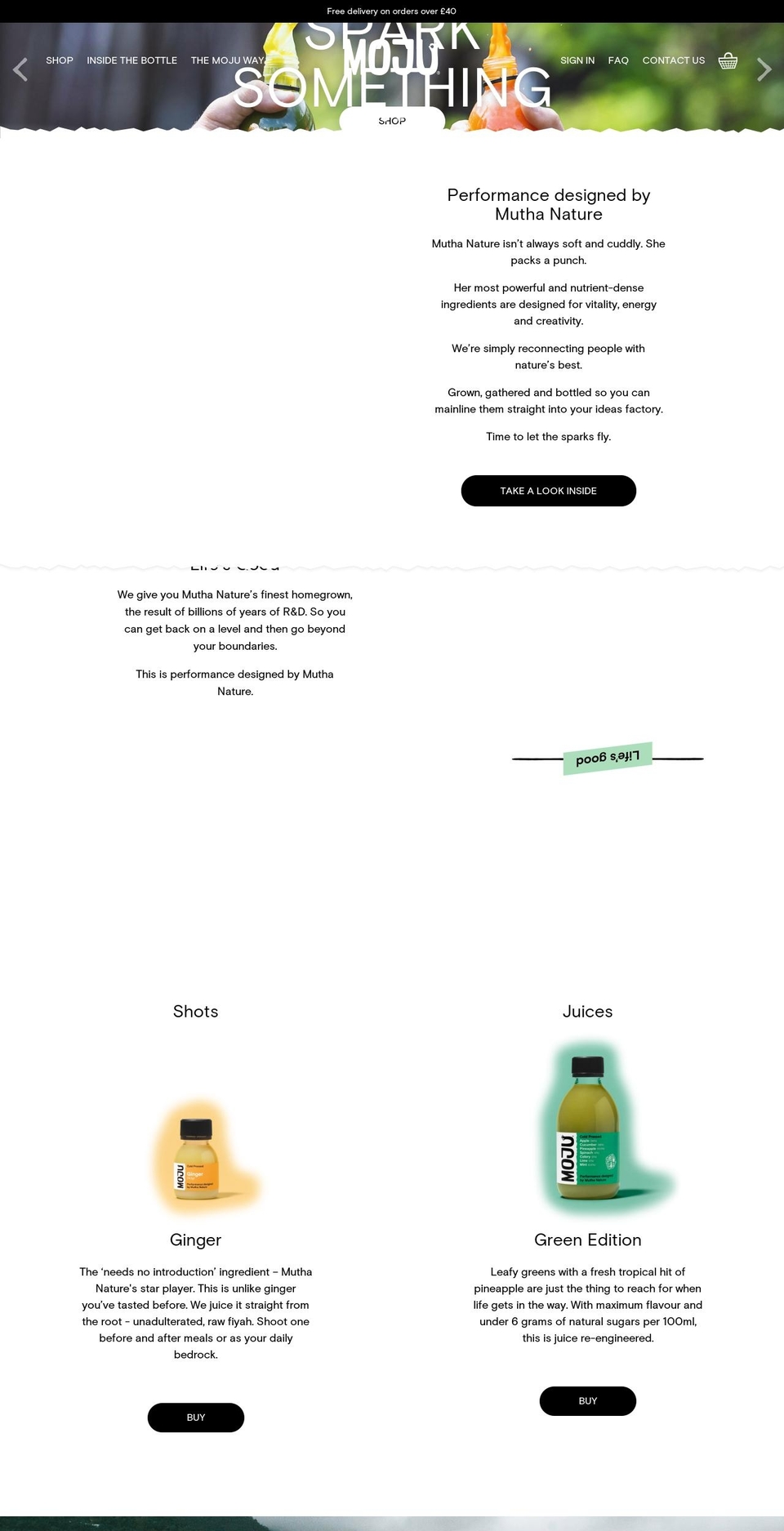 mojudrinks.com shopify website screenshot