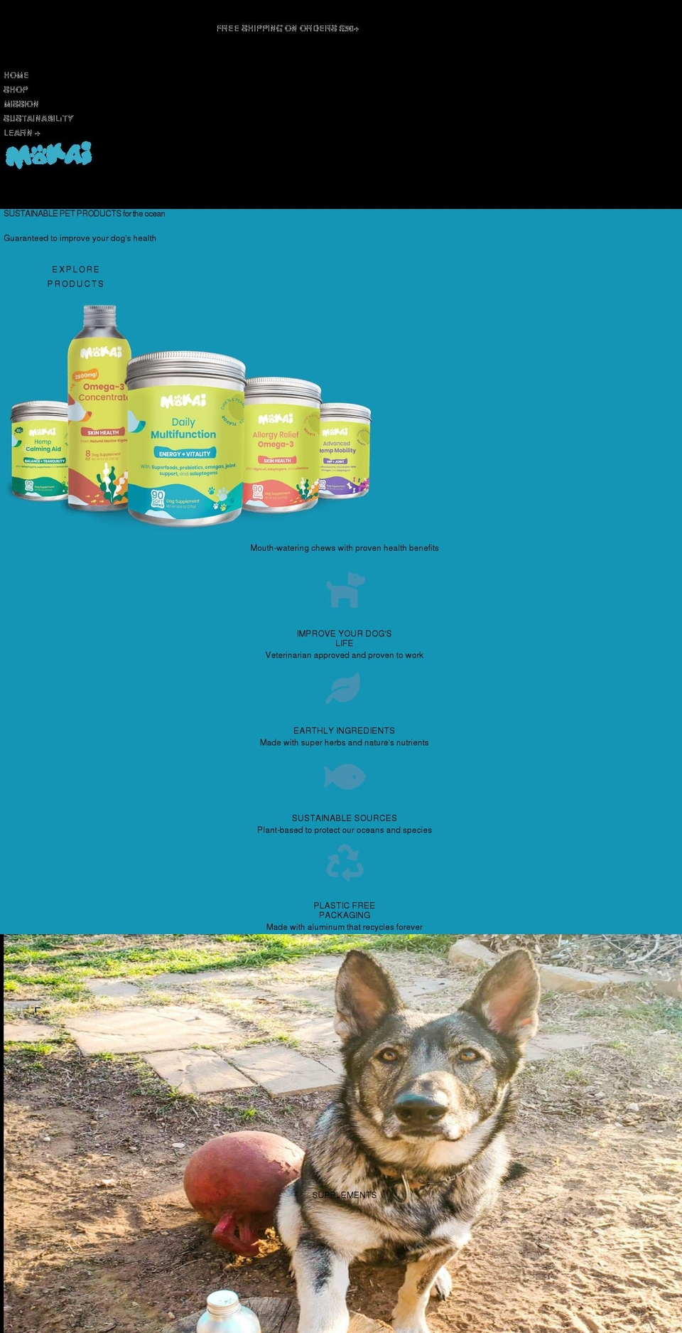 mokaipaws.com shopify website screenshot