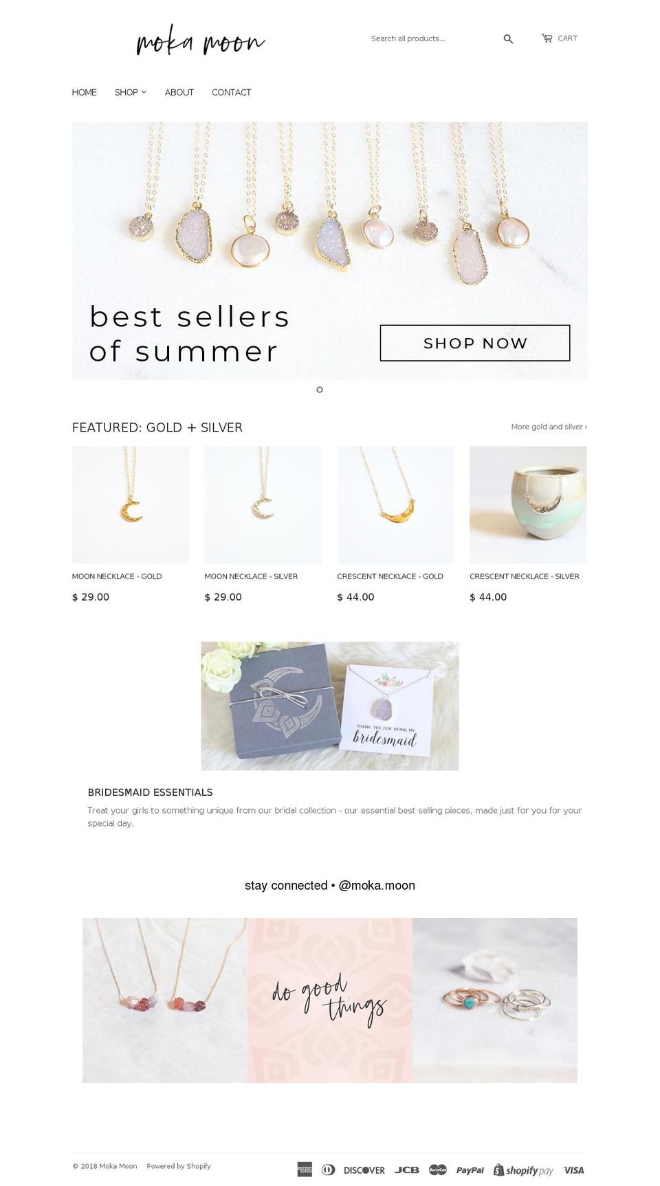 mokamoonjewelry.com — Shopify storefront screenshot