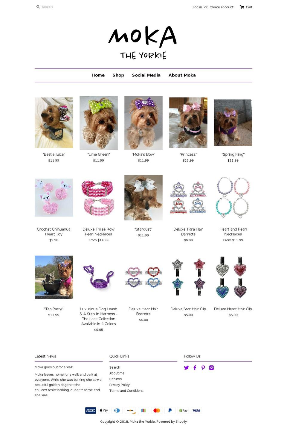mokatheyorkie.com shopify website screenshot