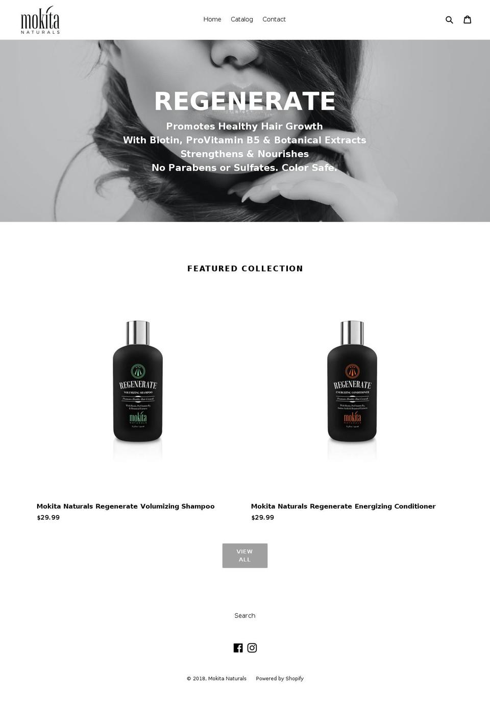 mokitanaturals.com — Shopify storefront screenshot