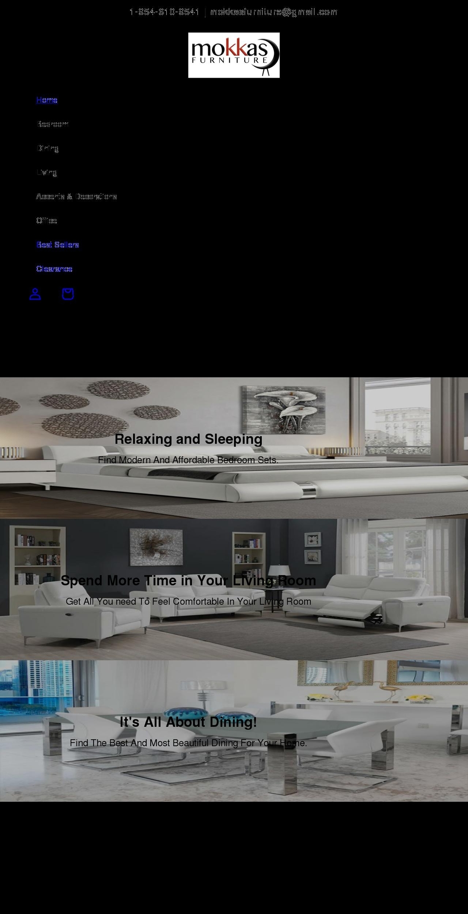 mokkasfurniture.com shopify website screenshot