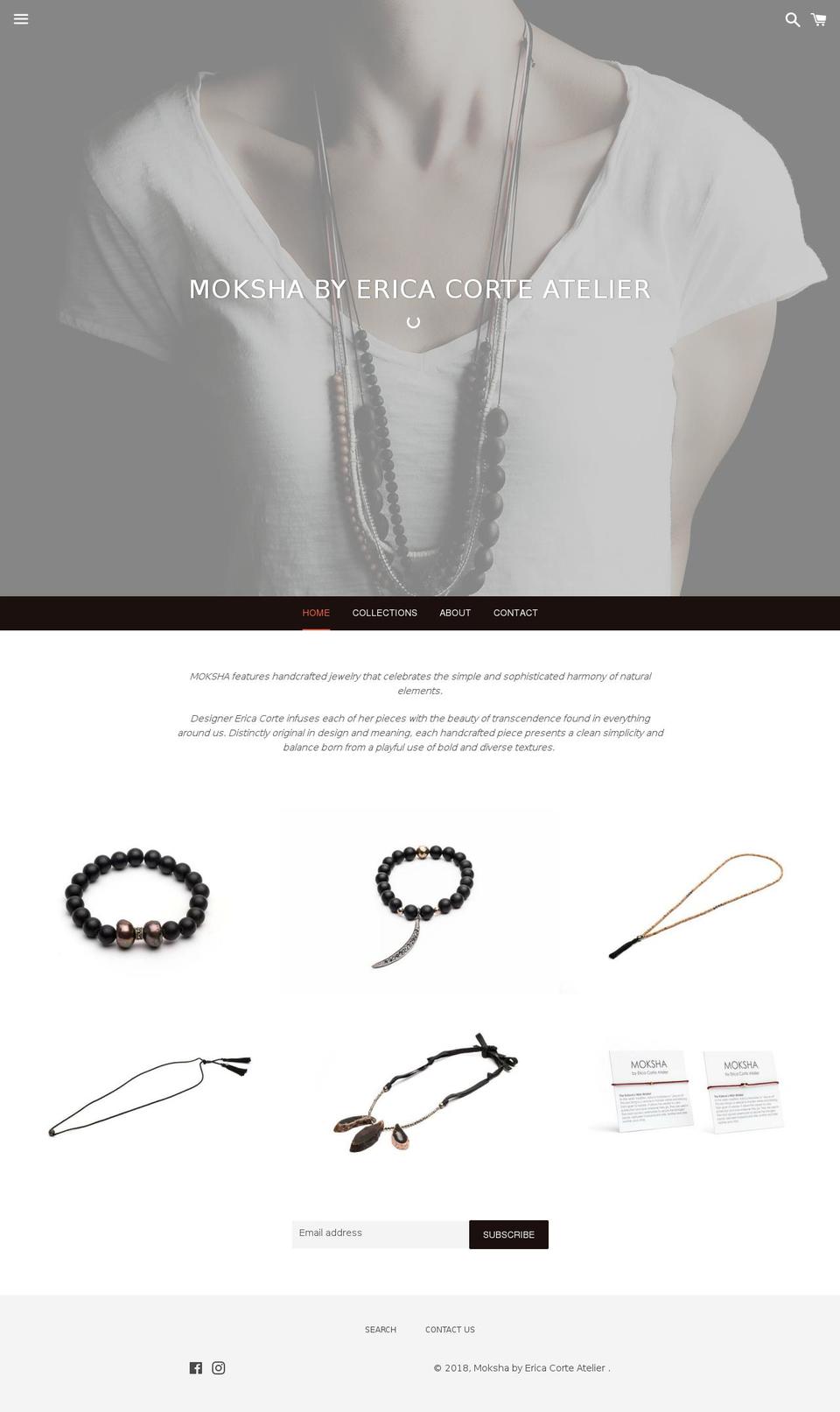 mokshajewelry.com — Shopify storefront screenshot