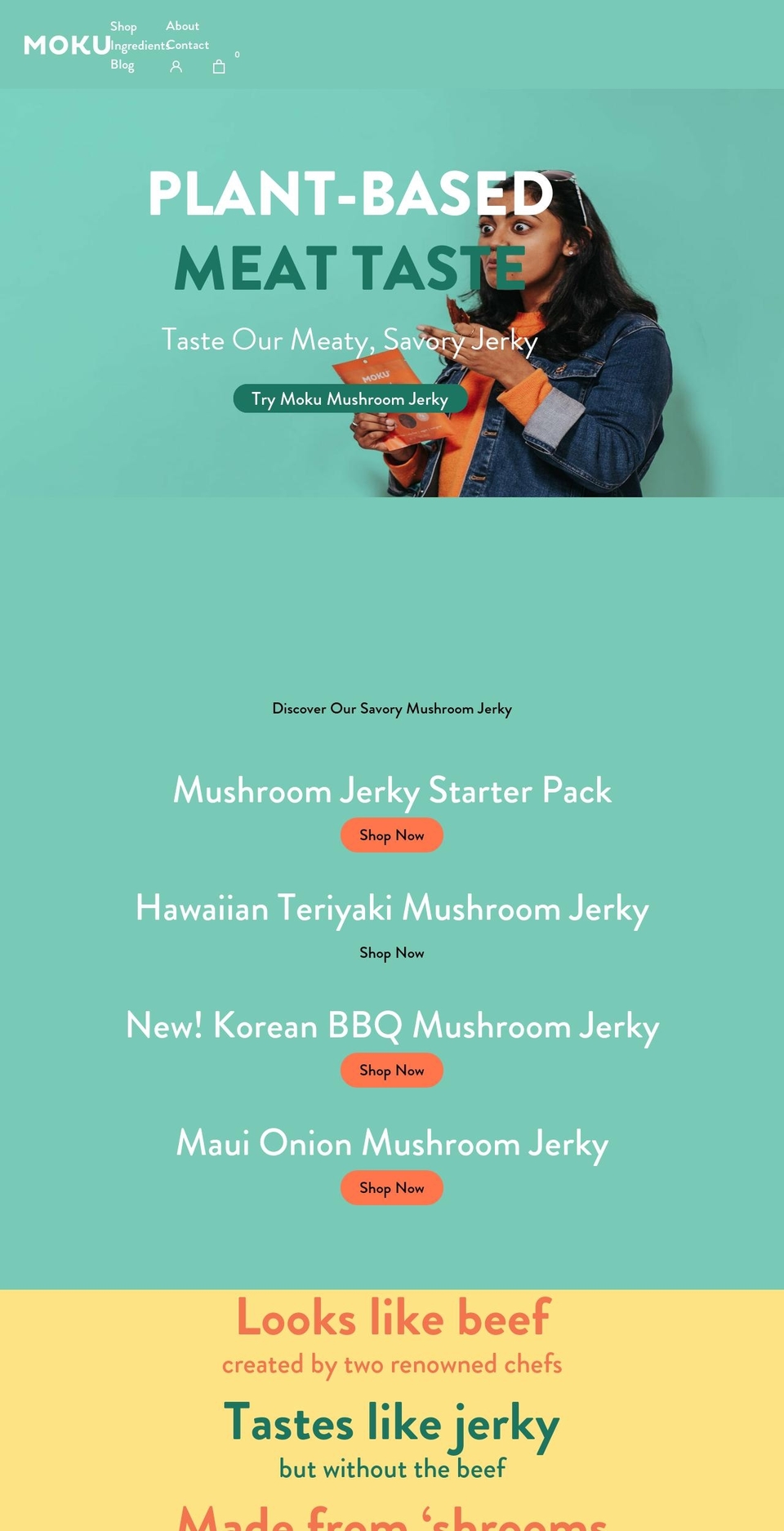 mokufoods.com shopify website screenshot