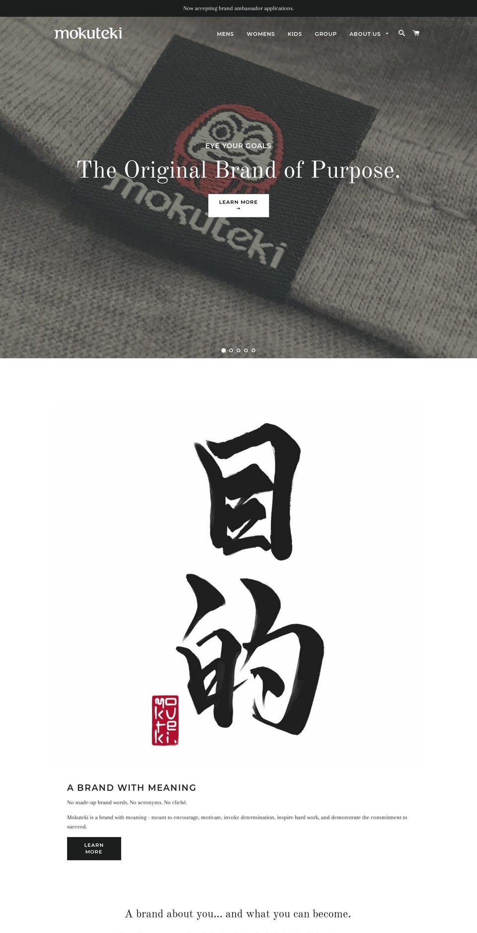 mokuteki.com — Shopify storefront screenshot