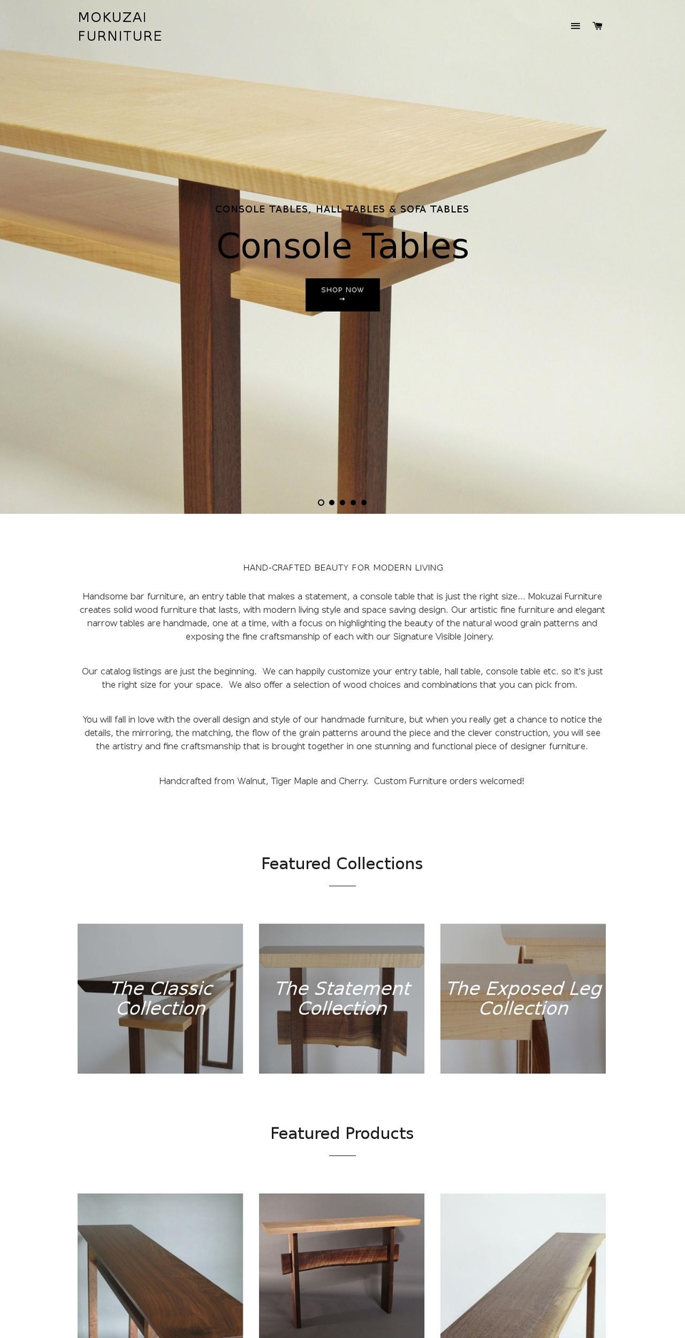 mokuzaifurnituremobile.com shopify website screenshot