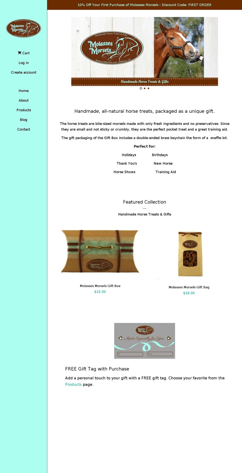 molassesmorsels.com — Shopify storefront screenshot