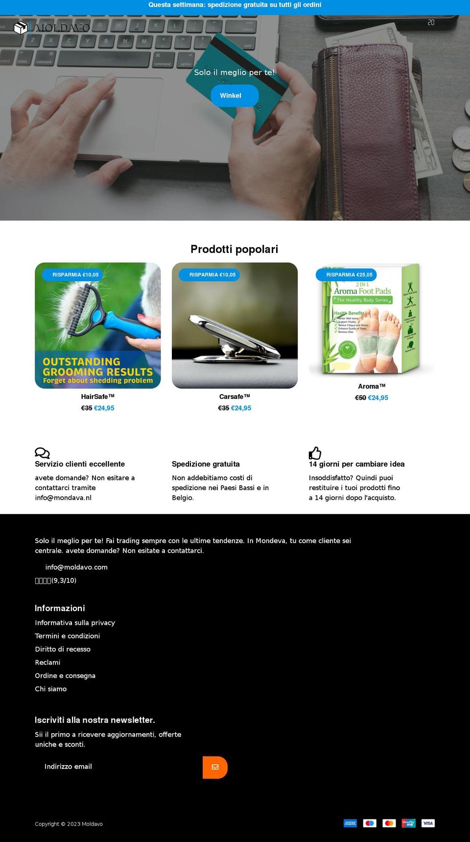 moldavo.com shopify website screenshot