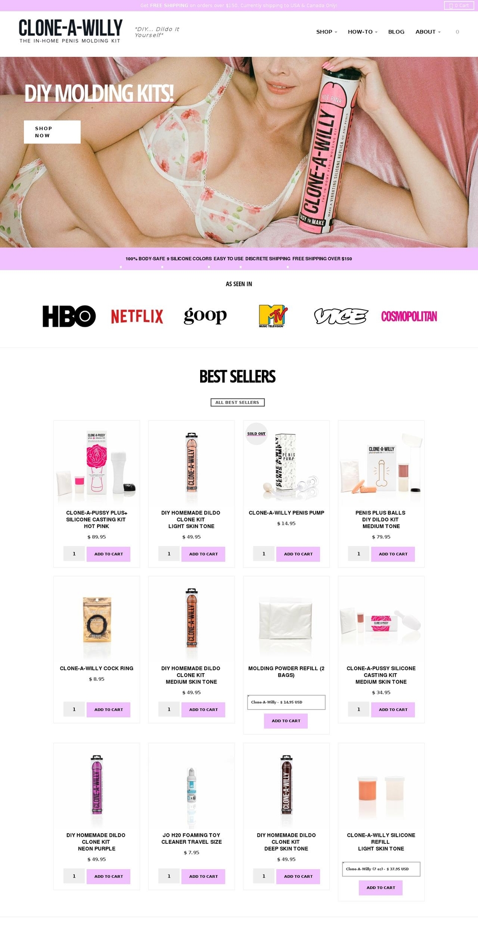 moldyourwilly.com — Shopify storefront screenshot