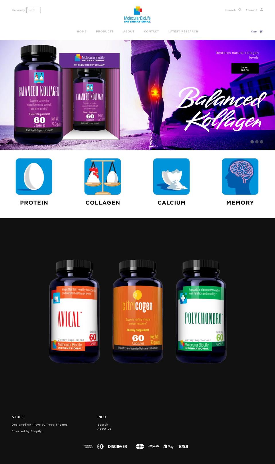 molecularbiolife.info shopify website screenshot