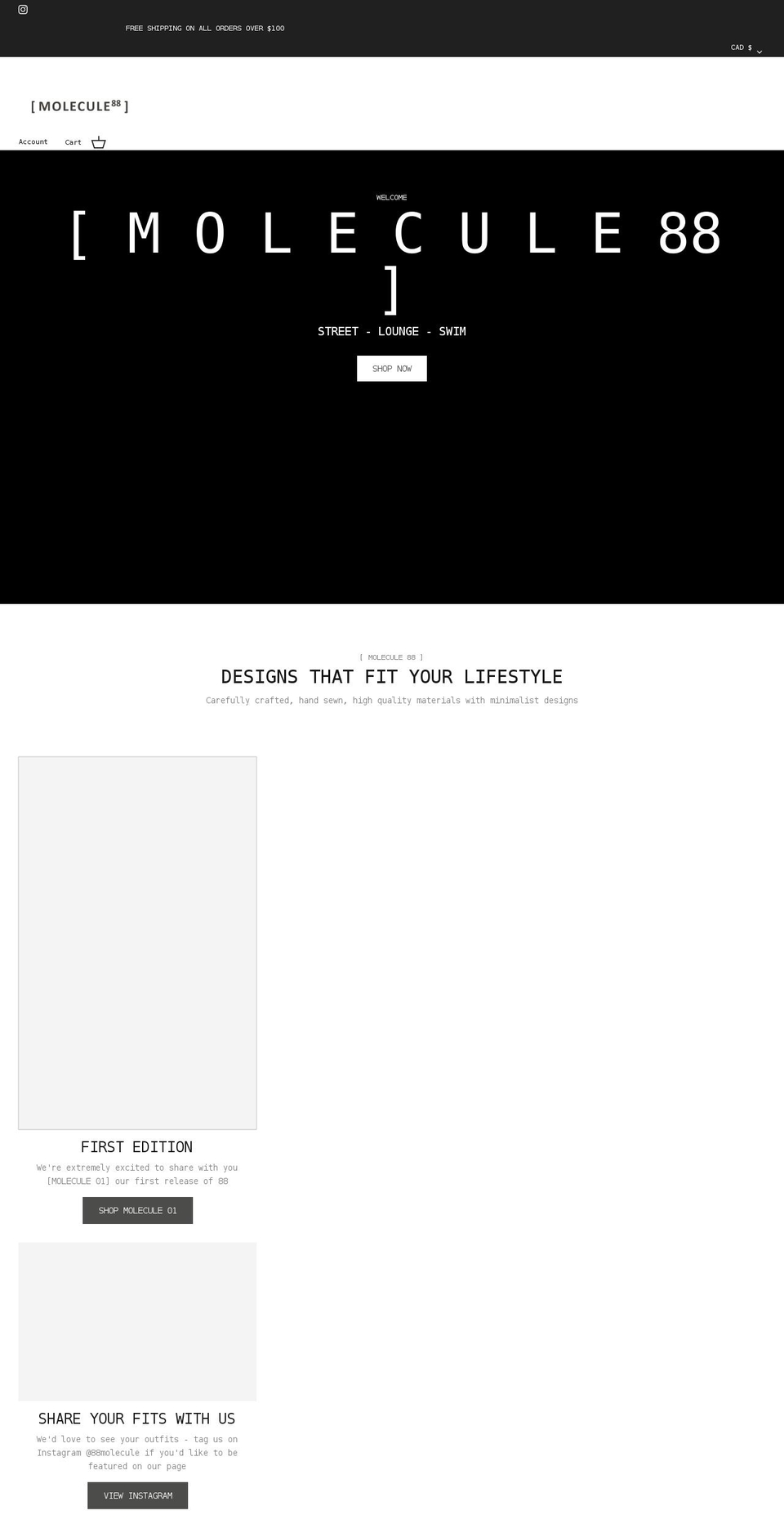 molecule88.com shopify website screenshot