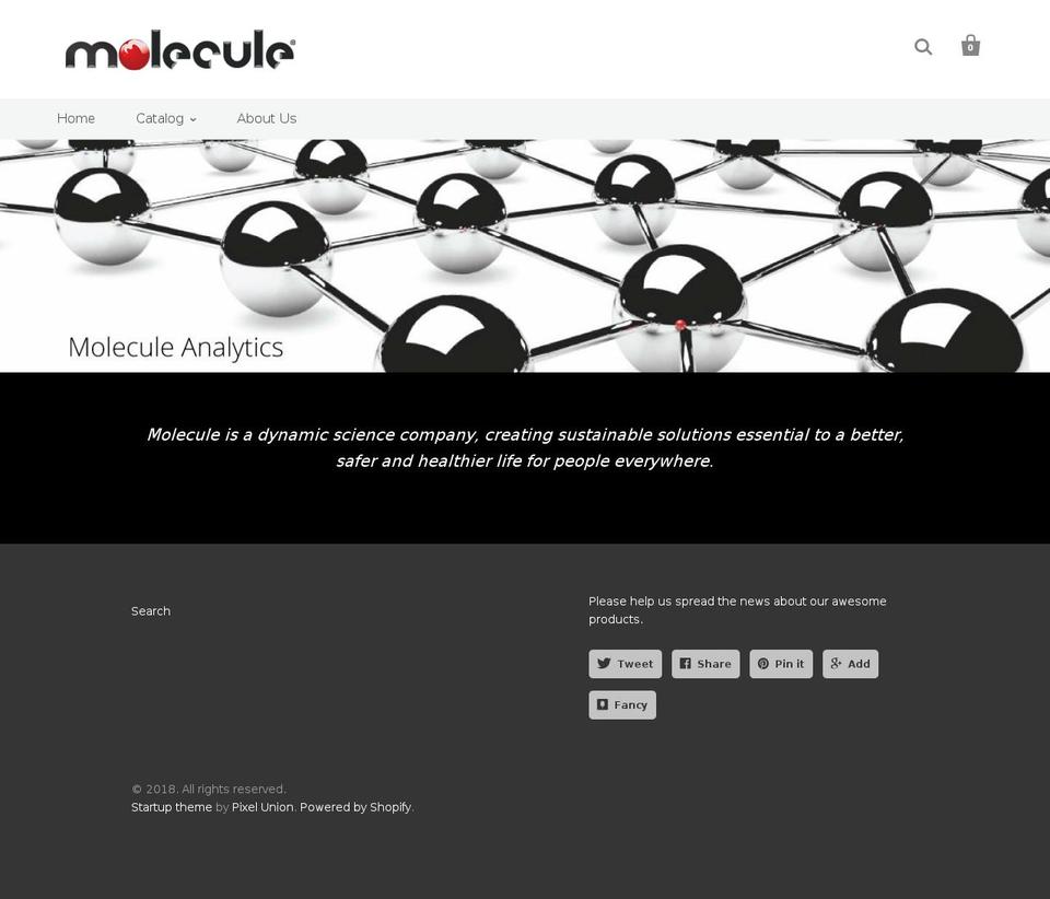 moleculeanalytics.com — Shopify storefront screenshot