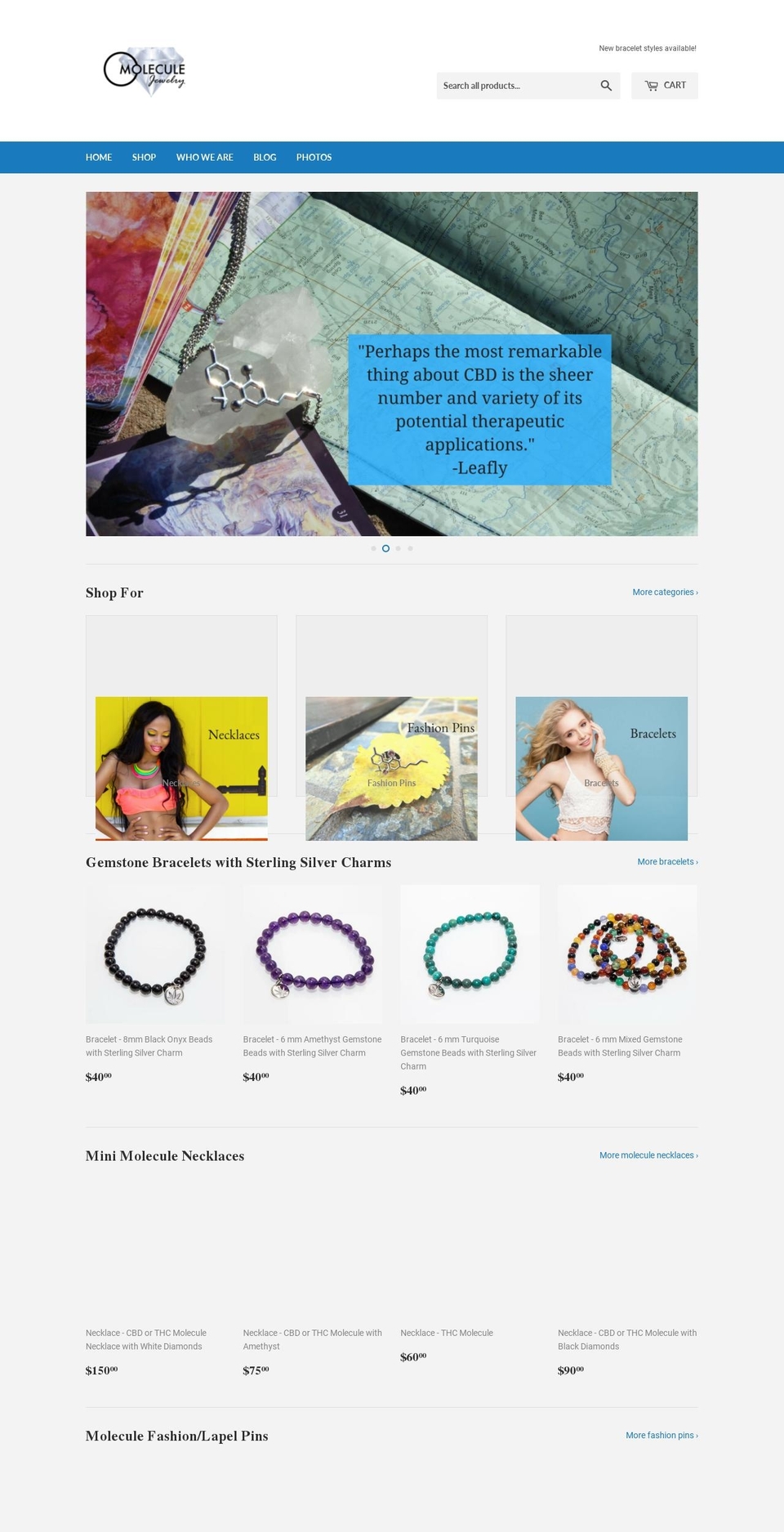 moleculejewelry.com — Shopify storefront screenshot