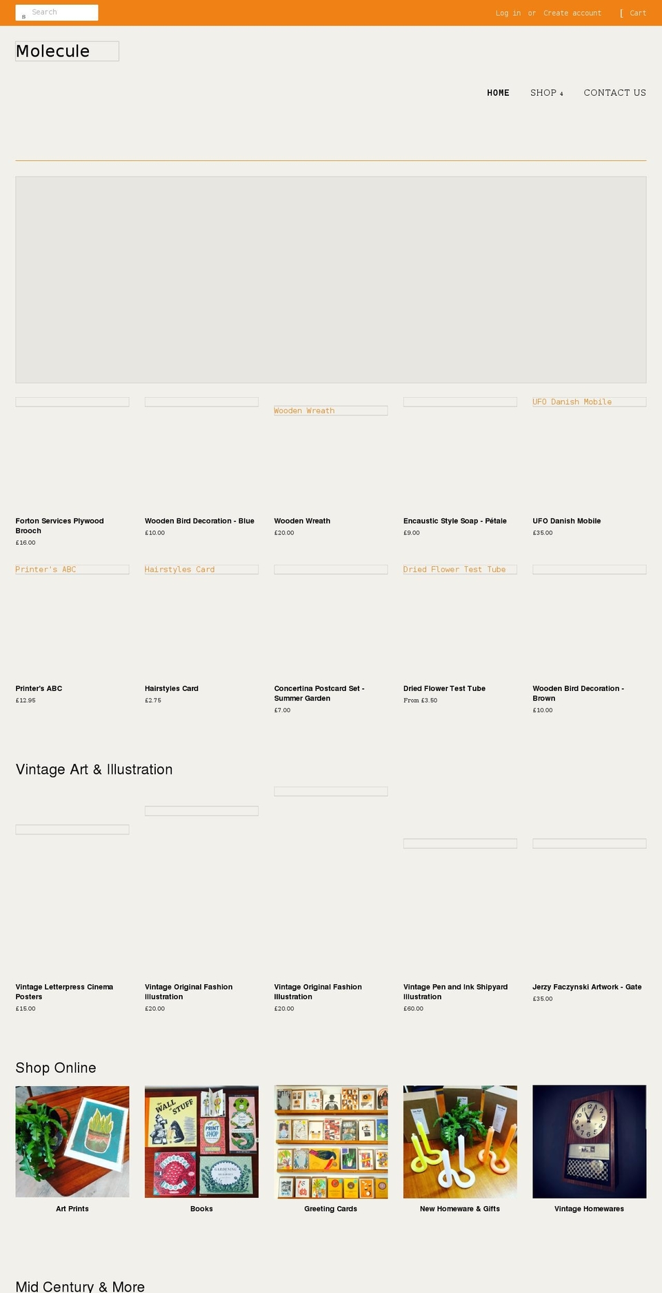 moleculevintage.co.uk shopify website screenshot