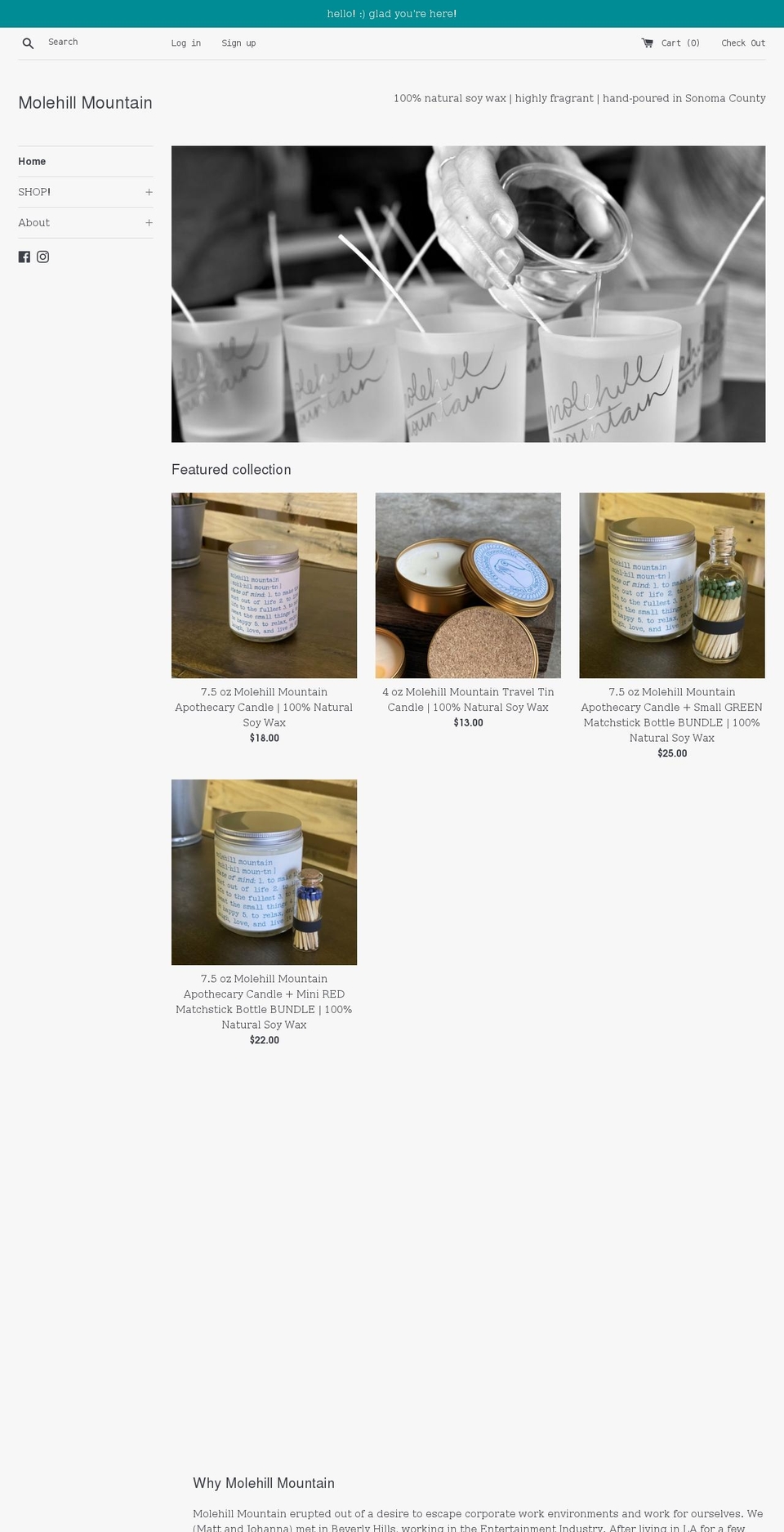 molehillmountain.com shopify website screenshot