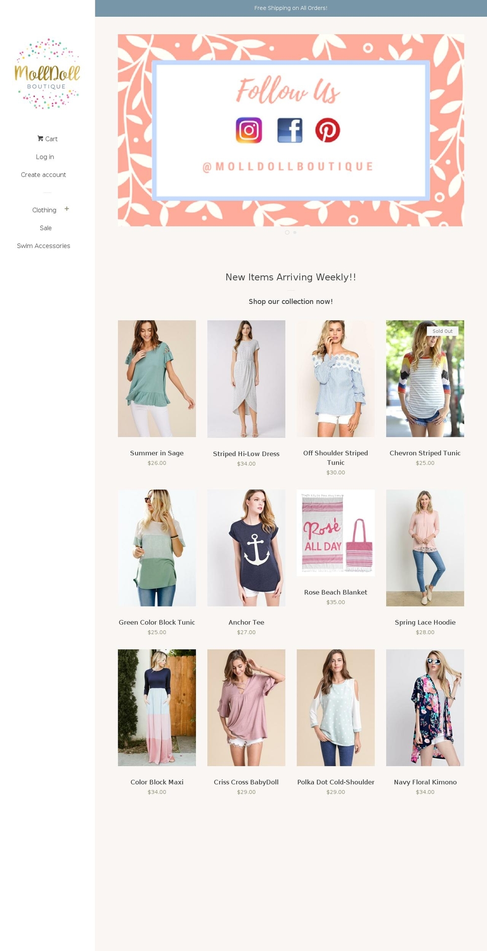 molldollboutique.com — Shopify storefront screenshot
