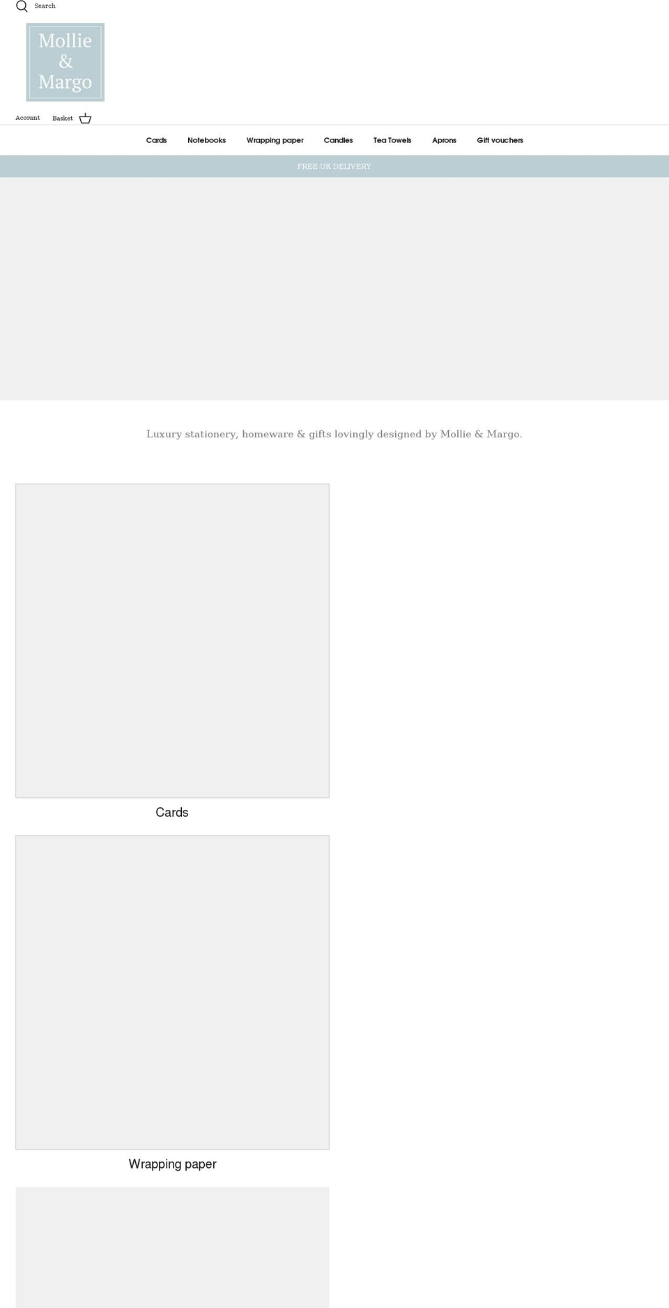 mollieandmargo.co.uk shopify website screenshot
