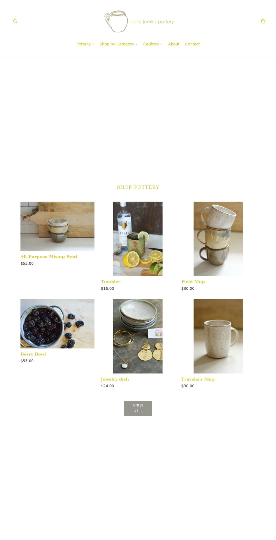 molliejenkinspottery.com shopify website screenshot