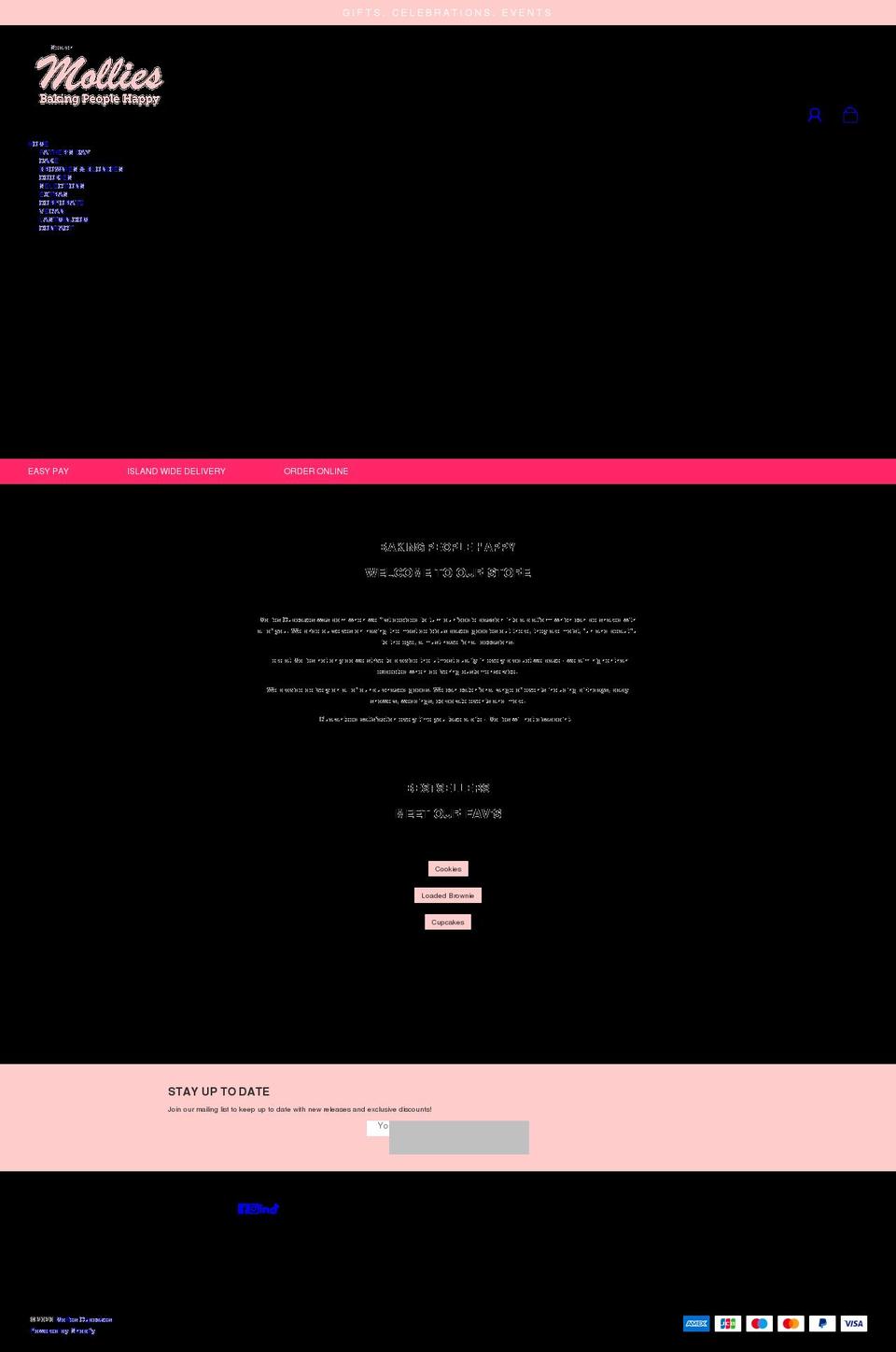 molliescupcakes.com shopify website screenshot