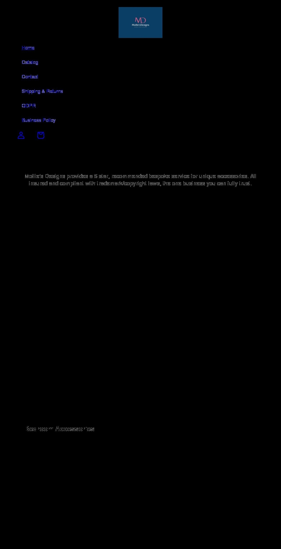 molliesdesigns.co.uk shopify website screenshot