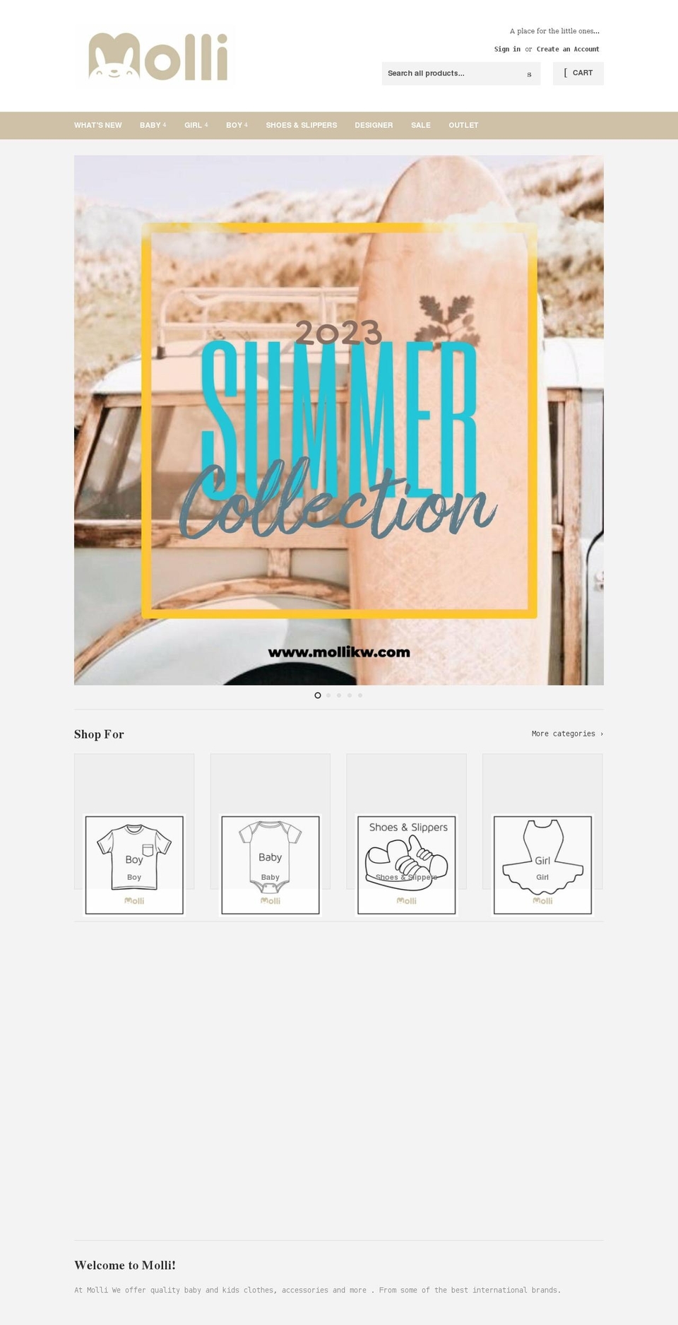 mollikw.com shopify website screenshot