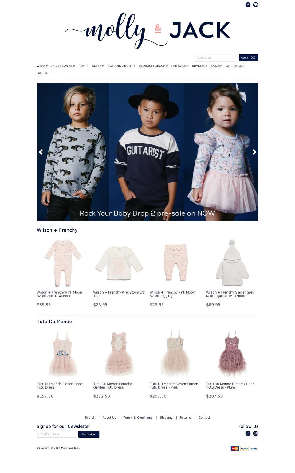 mollyandjack.com.au shopify website screenshot