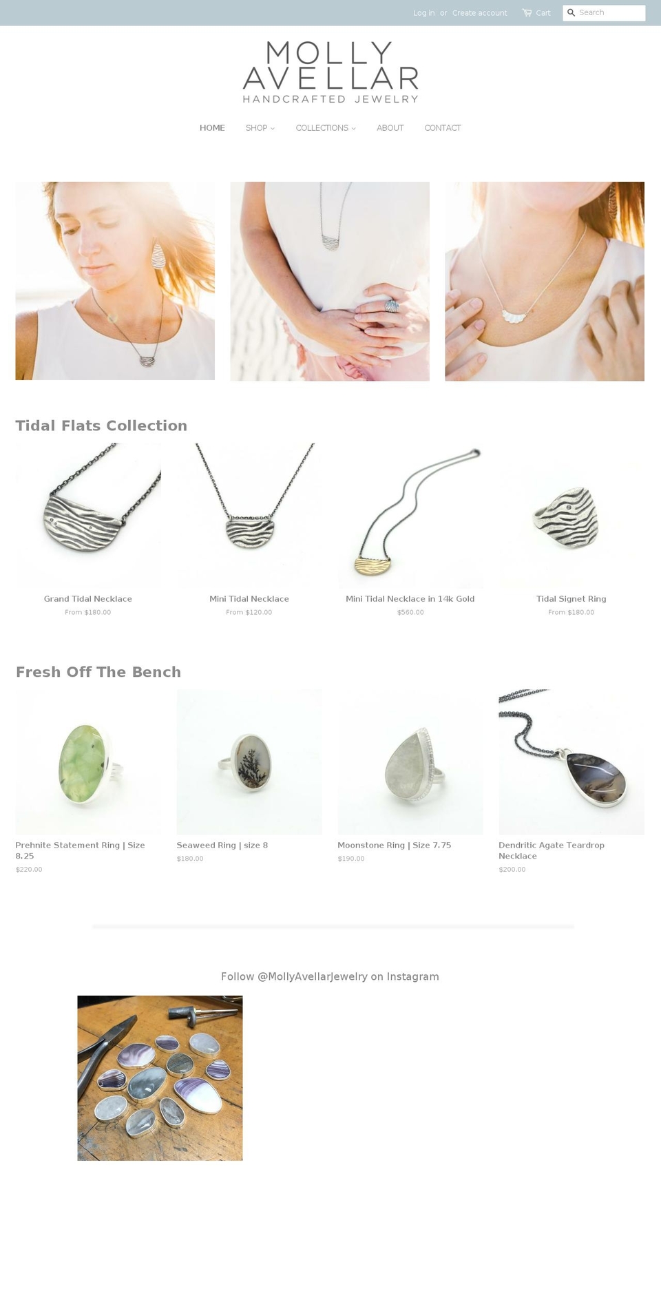 mollyavellar.com shopify website screenshot