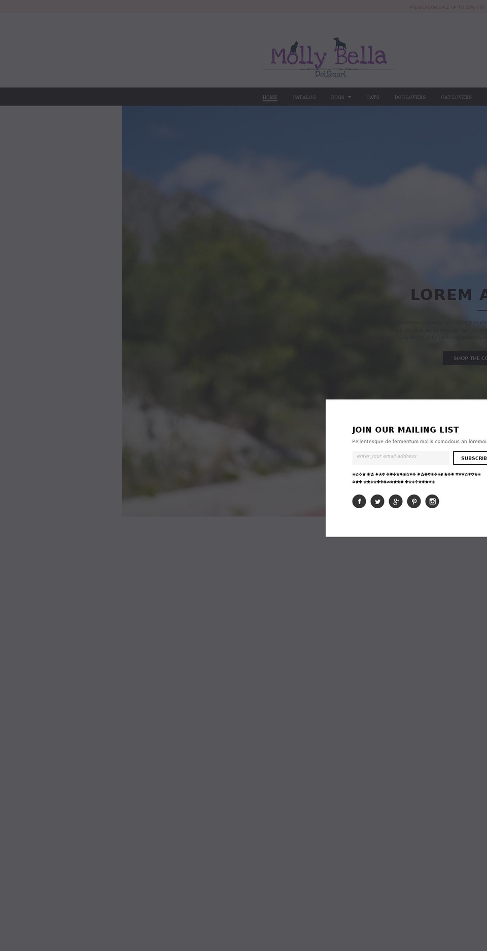mollybella.com — Shopify storefront screenshot
