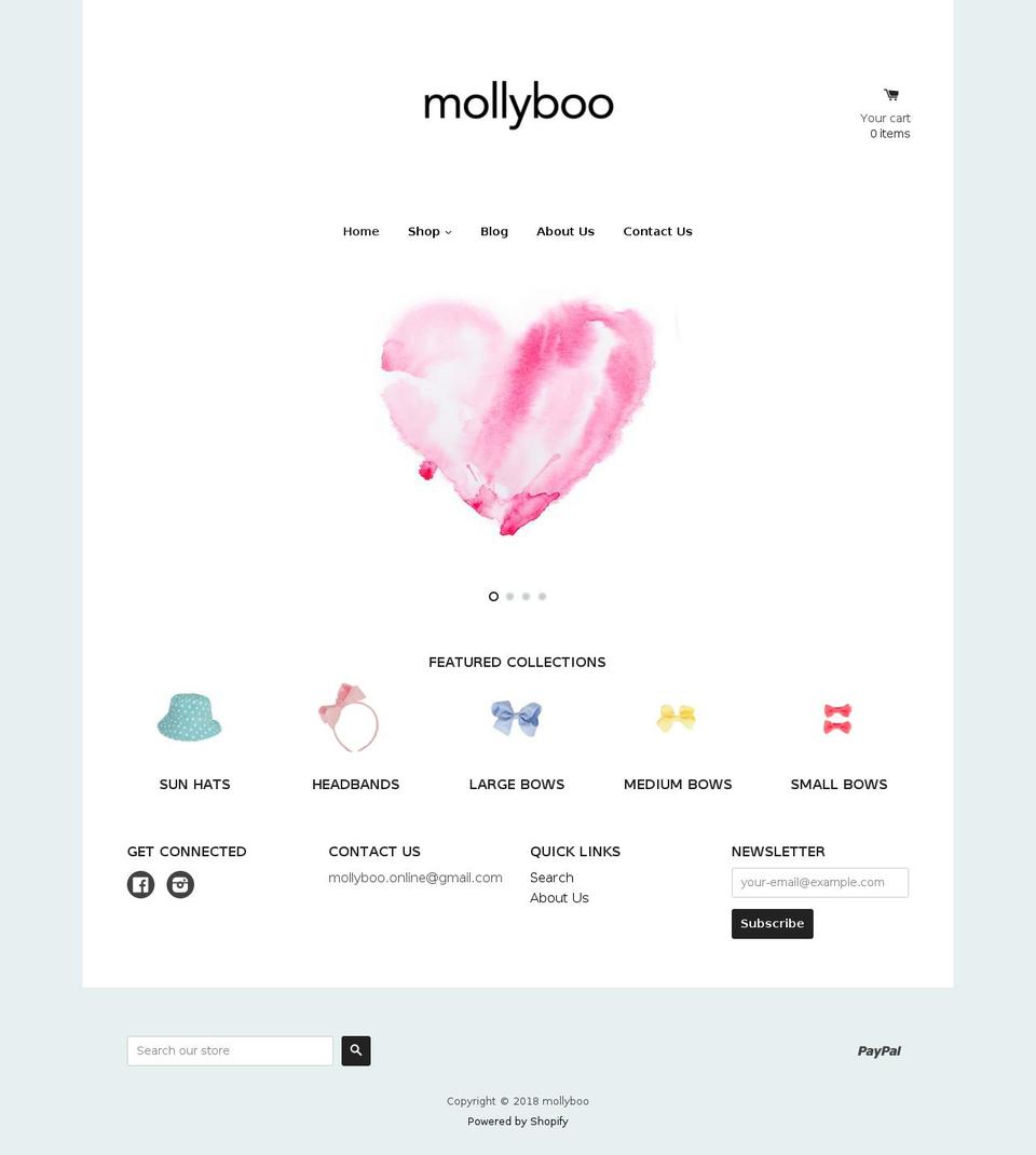 mollyboo.com shopify website screenshot