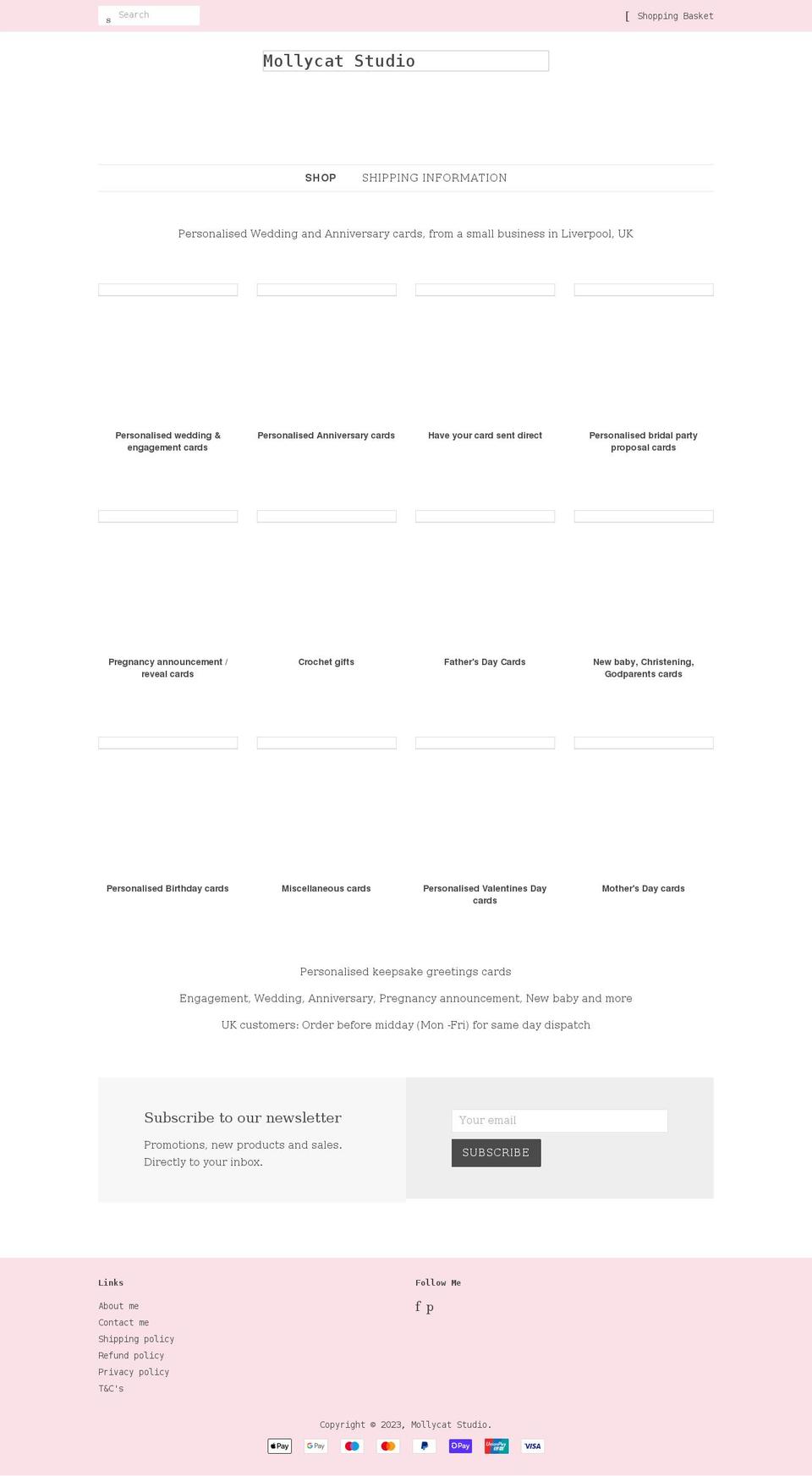 mollycat.co.uk shopify website screenshot