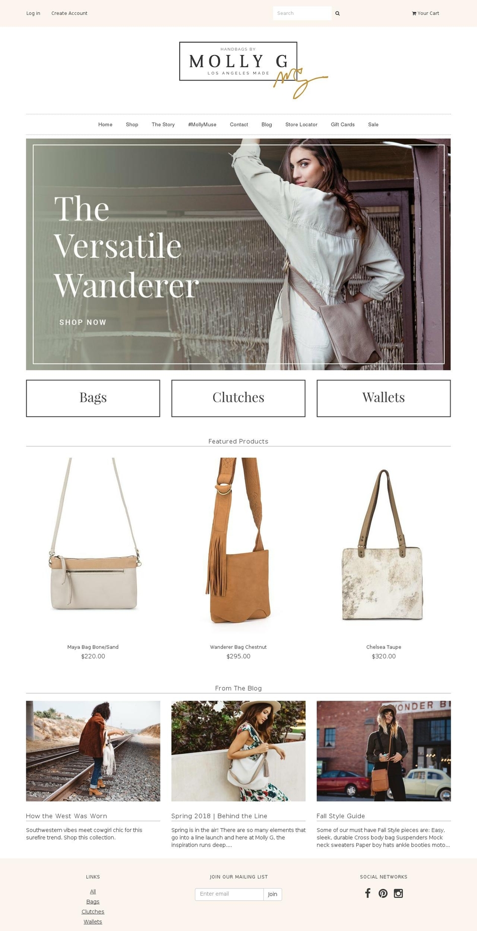mollygdesign.com — Shopify storefront screenshot