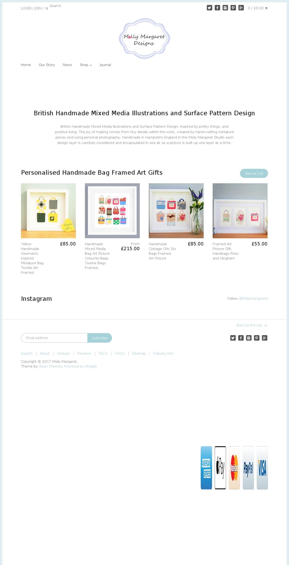 mollymargaret.com shopify website screenshot